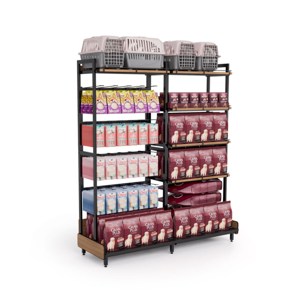 Prateleira com ganchos Linha Frame para supermercado para produtos encartelados